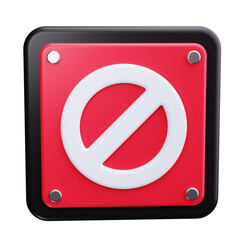 Wall Mural - No Entry Sign 3d Render Icons