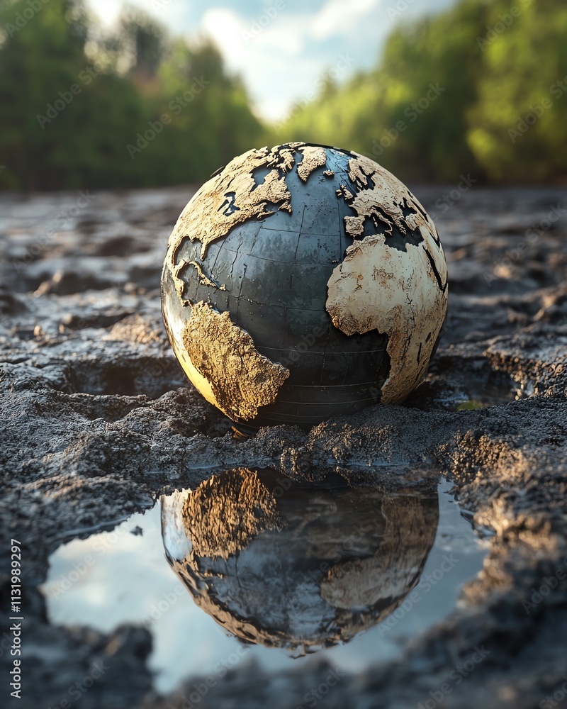 Global warming, pollution, and environmental collapse, melting glaciers ...