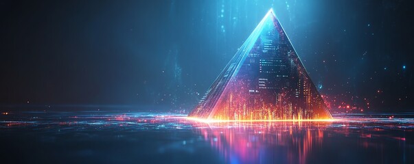 Aufkleber - A futuristic digital data visualization displayed on a tablet screen, with interactive graphs and bright data points on a sleek modern background