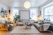 © Richafuji - Cozy Scandinavian Living Room with Winter View.