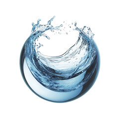 Aufkleber - High-Quality PNG water liquid splash in sphere shape Isolated on White Background – High Resolution