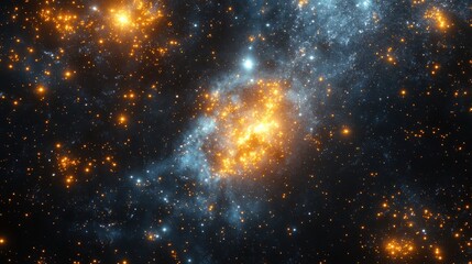 Wall Mural - digital abstract resembling a galaxy with glowing star-like particles