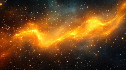Wall Mural - Digital abstract with soft fluid shapes glowing against a dark cosmic background