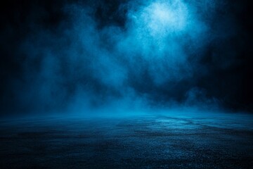 Canvas Print - Dark blue smoky background with ground texture.