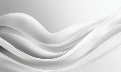 Poster - Abstract grayscale flowing waves background.