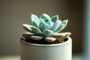 Wall Mural - A succulent plant in a minimalist pot.