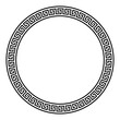 © z_olga_art - Patterns of Greece and ancient Rome. Vector round monochrome classic frame. Greek meander. Circle european border. Round antique border from Greek. Typical egyptian, assyrian and greek motives