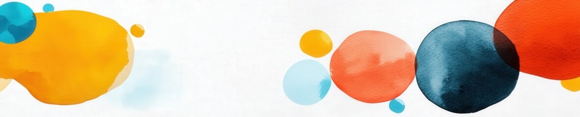 Wall Mural - textured watercolor background with bold overlapping shapes.
