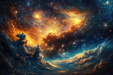 Wall Mural - An artistic representation of the beauty found in the cosmos.