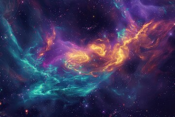 Wall Mural - celestial nebula cosmic dust swirls and stars