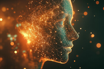 Wall Mural - artificial neural network. big data concept. artificial intelligence in the technology of the future