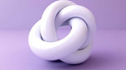 Abstract White Knot Form on Lavender Background