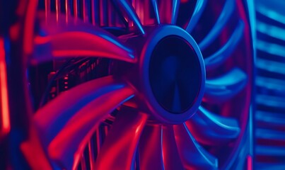 Poster - Close-up of a colorful cooling fan with vibrant lighting effects.