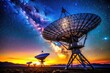 © nick - Silhouette Radio Telescope New Mexico Astronomy Observatory Night Sky Stargazing  Desert Landscape