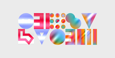Poster - Circles and triangles modern art. Vector Illustration For Wallpaper, Banner, Background, Card, Book Illustration, landing page