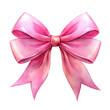 © Awais - watercolor illustration of pink ribbon bow isolated on transparent background