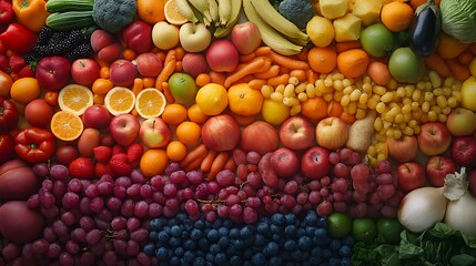 Wall Mural - Colorful background of fruits and vegetables