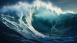© yonshan - Digital rotation sea water ocean turbulence abstract poster background