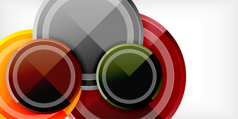 Aufkleber - Minimal geometric abstract background. Circle triangle design