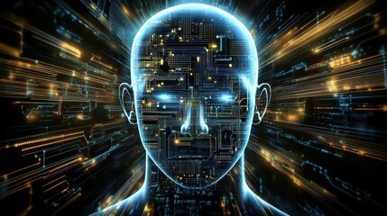 An innovative image showcasing the synthesis of human-like digital circuits.