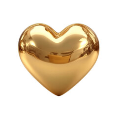 Poster - 3D Golden Heart Icon on transparent Background