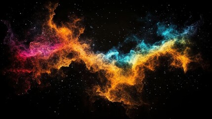 Wall Mural - A colorful display of stars and nebulous nebulae against a dark backdrop.