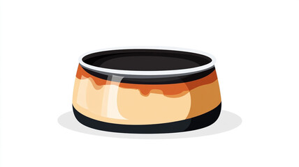 Poster - Portion of flan in a clear container with minimalistic presentation, Culinary Graphic