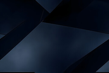 Canvas Print - Black dark blue abstract modern background. Geometric shape. Line angle diagonal triangle 3d. Gradient. Light shadow shimmer matte metallic effect. Design. Minimal.