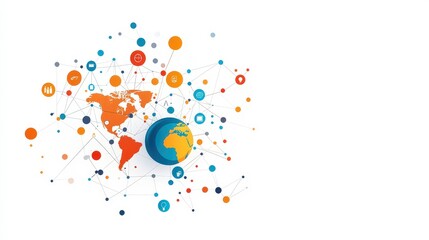 Wall Mural - a colorful globe with many dots surrounding it