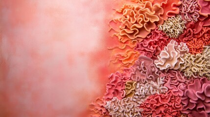 Poster - Intricate coral patterns in soft tones create a bohemian aesthetic against a textured backdrop, offering a sense of elegance with ample copy space available