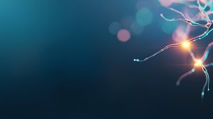 Fototapete - A vibrant neural network featuring glowing nodes and complex digital connections is set against a dark background, emphasizing technology and innovation