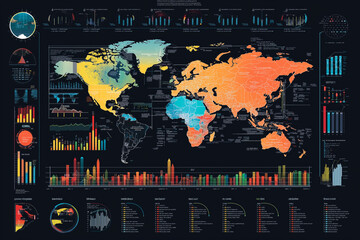 Wall Mural - infographic of economics trends