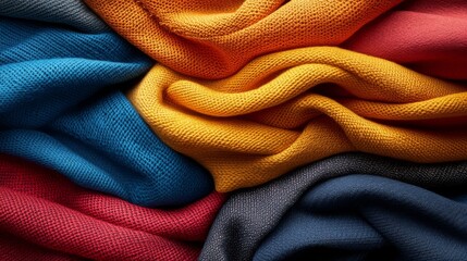 Poster - A collection of vibrant textile swatches displays an array of bold colors and unique textures, emphasizing quality craftsmanship and inviting design possibilities