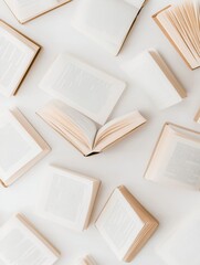 Aufkleber - Minimalist Abstract of Open Books with Soft Light Gradients