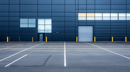 Aufkleber - A gray steel door with sharp lines contrasts against a black wall, highlighting the minimalist urban aesthetic and offering ample copy space