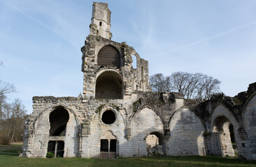 Wall Mural - Abbey ruins of Chaalis, dating from the early first millennium and located in France.