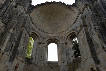 Wall Mural - Abbey ruins of Sauve-Majeure, dating from the early first millennium and located in France.