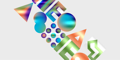 Aufkleber - Circles and triangles modern art. Vector Illustration For Wallpaper, Banner, Background, Card, Book Illustration, landing page