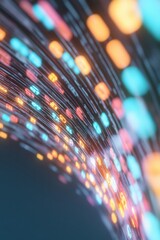 Aufkleber - Vibrant Cryptocurrency Data Streams on a Modern Trading Floor