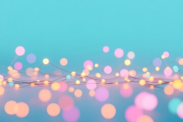 Poster - Glowing Connections Festive Abstract Lights on a Digital Winter Background