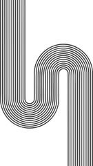 Wall Mural - abstract line pattern shape. retro geometric design element. wavy organic figure. modern striped gra