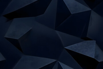 Canvas Print - Black dark blue abstract modern background. Geometric shape. Line angle diagonal triangle 3d. Gradient. Light shadow shimmer matte metallic effect. Design. Minimal.