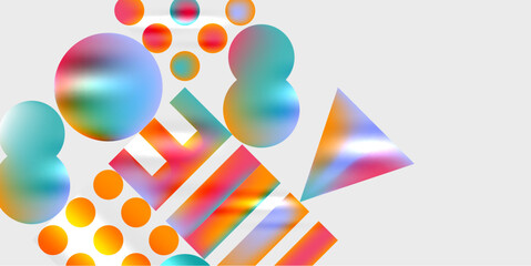 Aufkleber - Circles and triangles modern art. Vector Illustration For Wallpaper, Banner, Background, Card, Book Illustration, landing page