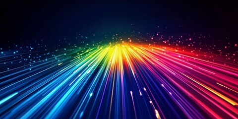Wall Mural - rainbow gradient light streaks with glowing effects showcasing speed