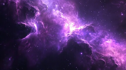Wall Mural - creative glowing purple space background with vibrant nebula, stars, and cosmic lights for digital a