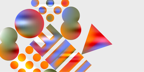 Aufkleber - Circles and triangles modern art. Vector Illustration For Wallpaper, Banner, Background, Card, Book Illustration, landing page