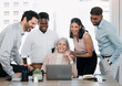 © peopleimages.com - Business, people and CEO laughing with laptop for investment planning, sales growth and advice. Financial analyst, team and diversity in office for joke on risk management, compliance or ERP upskill