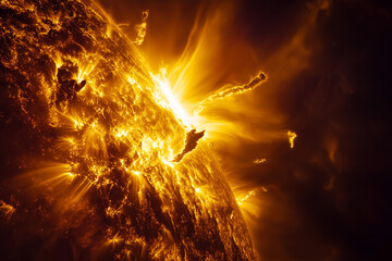 Wall Mural - bright solar flare design background