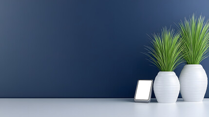 Fototapete - Creating a modern plant display indoor space photography minimalist close-up