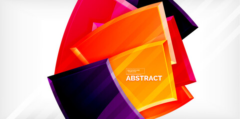 Aufkleber - Colorful geometric abstract shapes. Illustration For Wallpaper, Banner, Background, Card, Book Illustration, landing page